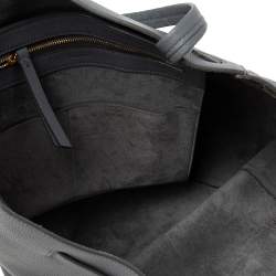 Pre Owned Celine Stone Blue Soft Grained Leather Small Cabas Phantom Tote