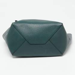 Pre Owned Celine Green Leather Medium Tassel Phantom Cabas Tote