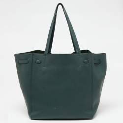 Pre Owned Celine Green Leather Medium Tassel Phantom Cabas Tote