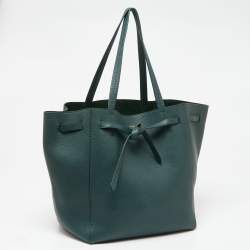 Pre Owned Celine Green Leather Medium Tassel Phantom Cabas Tote