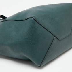 Pre Owned Celine Green Leather Medium Tassel Phantom Cabas Tote