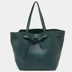 Pre Owned Celine Green Leather Medium Tassel Phantom Cabas Tote