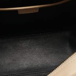 Pre Owned حقيبة يد سيلين نانو لاغدج جلد سوداء / بيج