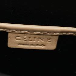 Pre Owned حقيبة يد سيلين نانو لاغدج جلد سوداء / بيج