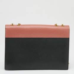 Pre Owned Celine Multicolor Leather And Suede Envelope Shoulder Bag