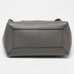 Pre Owned Celine Grey Leather Micro Belt Top Handle Bag