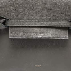 Pre Owned Celine Grey Leather Micro Belt Top Handle Bag