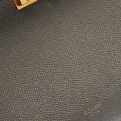 Pre Owned Celine Grey Leather Micro Belt Top Handle Bag