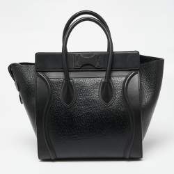 Pre Owned حقيبة يد سيلين ميني لاغيدج جلد أسود منقوش