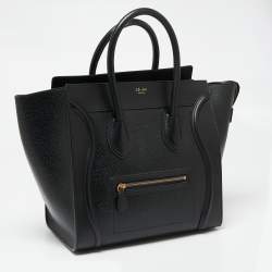 Pre Owned حقيبة يد سيلين ميني لاغيدج جلد أسود منقوش