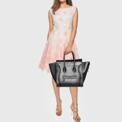 Pre Owned حقيبة يد سيلين ميني لاغيدج جلد أسود منقوش