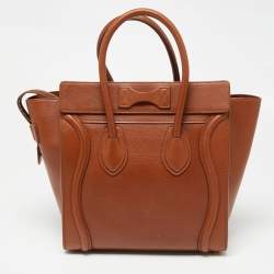 Pre Owned حقيبة يد سيلين مايكرو لاغيدج جلد بني 