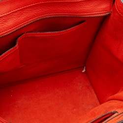 Pre Owned Celine Orange Leather Mini Luggage Tote