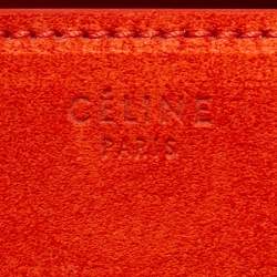 Pre Owned Celine Orange Suede and Leather Medium Phantom Luggage Tote