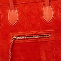 Pre Owned Celine Orange Suede and Leather Medium Phantom Luggage Tote