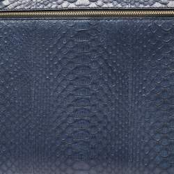 Pre Owned حقيبة سيلين ايدج جلد ثعبان زرقاء  يد علوية متوسطة