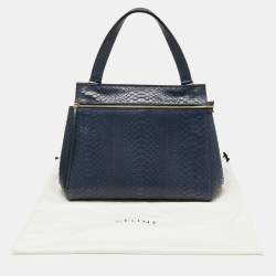 Pre Owned حقيبة سيلين ايدج جلد ثعبان زرقاء  يد علوية متوسطة