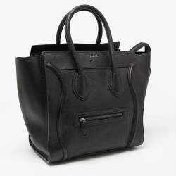 Pre Owned حقيبة يد توتس سيلين ميني لاغيدج جلد أسود