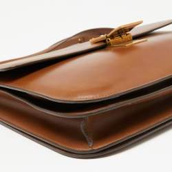 Pre Owned Celine Brown Leather Large Classic Box Shoulder Bag