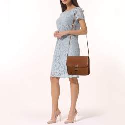 Pre Owned Celine Brown Leather Large Classic Box Shoulder Bag