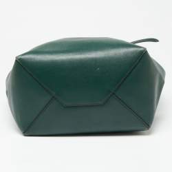 Celine Green Leather Small Cabas Phantom Tote