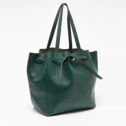 Celine Green Leather Small Cabas Phantom Tote