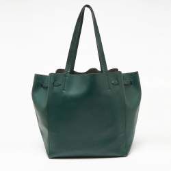 Celine Green Leather Small Cabas Phantom Tote