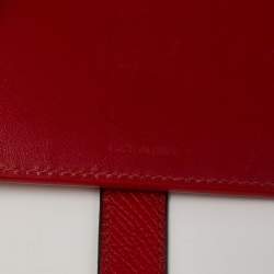 Pre Owned Celine Red/Black Grained Leather Multifunction Strap Wallet