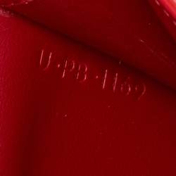 Pre Owned Celine Red/Black Grained Leather Multifunction Strap Wallet