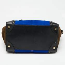 Pre Owned Celine Tricolor Calfhair and Leather Mini Luggage Tote