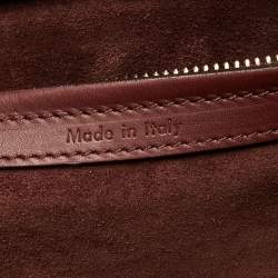 Pre Owned Celine Maroon Leather Medium Phantom Luggage Tote 