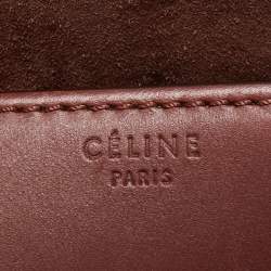 Pre Owned Celine Maroon Leather Medium Phantom Luggage Tote 