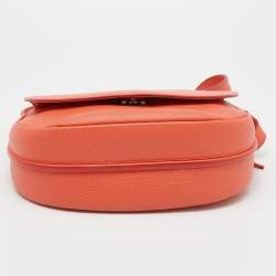 Celine Orange Leather Trotteur Messenger Bag