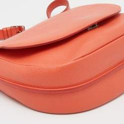 Celine Orange Leather Trotteur Messenger Bag