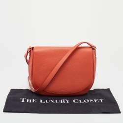 Celine Orange Leather Trotteur Messenger Bag