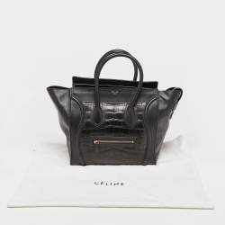 مملوكة مسبقًا حقيبة يد توتس لاغيدج جلد تمساح أسود صغيرة