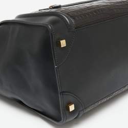 مملوكة مسبقًا حقيبة يد توتس لاغيدج جلد تمساح أسود صغيرة