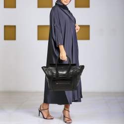 مملوكة مسبقًا حقيبة يد توتس لاغيدج جلد تمساح أسود صغيرة