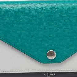 Pre Owned Celine Tri Color Leather Envelope Flap Wallet