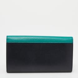 Pre Owned Celine Tri Color Leather Envelope Flap Wallet