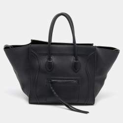 Pre Owned Celine Black Leather Small Phantom Luggage Tote