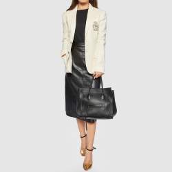 Pre Owned Celine Black Leather Small Phantom Luggage Tote