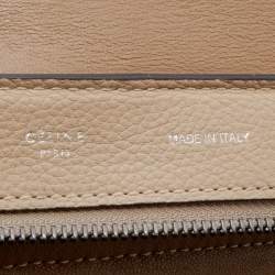 Pre Owned Celine Beige Leather and Suede Medium Trapeze Top Handle Bag