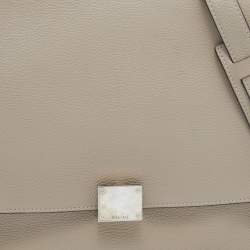 Pre Owned Celine Beige Leather and Suede Medium Trapeze Top Handle Bag