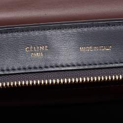 Pre Owned Celine Tri Color Leather and Suede Medium Trapeze Bag