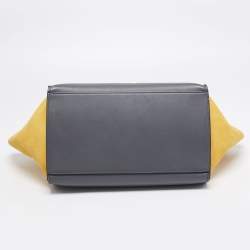 Pre Owned Celine Tri Color Leather and Suede Medium Trapeze Bag