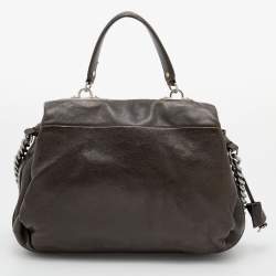 Pre Owned Celine Multicolor Leather Color Block Flap Top Handle Bag