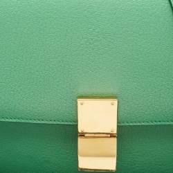 مملوكة مسبقًا حقيبة كتف سيلين كلاسيك بوكس جلد أخضر متوسطة