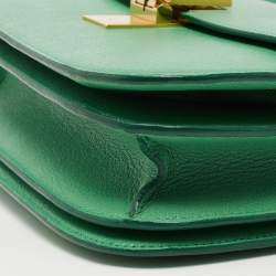 مملوكة مسبقًا حقيبة كتف سيلين كلاسيك بوكس جلد أخضر متوسطة