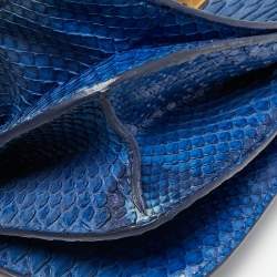 Celine Blue Python Large Classic Box Shoulder Bag
